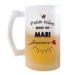 Chope de bi�re petite pinte d'un mari d'amour id�e tasse cadeau couple saint valentin homme pinte cervoise ...