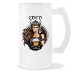 Chope de bi�re pr�nom eden femme viking valkyrie design guerri�re verre a bi�re pinte cadeau ap�ro humour ...