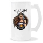 Chope de bi�re pr�nom maryse femme viking valkyrie design guerri�re verre a bi�re pinte cadeau ap�ro ...
