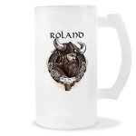 Chope de bire roland design viking verre a bire pinte cadeau apro humour alcool pour amateur de bire ...