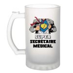Chope de bi�re super secr�taire m�dical verre a bi�re pinte m�tier d�part retraite coll�gue travail