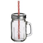 Chope en verre & paille  souhay  45cl transparent