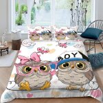 Chouette dessin anim�� housse de couette x imprim�� d animaux kawaii parure de lit personnes ado fille ...