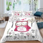 Chouette dessin anim�� housse de couette x imprim�� d animaux kawaii parure de lit personnes ado fille ...