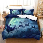 Christmas theme parure de lit housse de couette en microfibre douce avec sens d'impression d pour enfants, ...