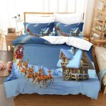 Christmas theme parure de lit housse de couette en microfibre douce avec sens d'impression d pour enfants, ...