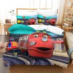 Chuggington impression en d parure de couette avec fermeture eclair housse de couette respirantepour ...
