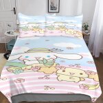 Cinnamoroll housse de couette, d anime parure de lit housses de couettes microfibre avec fermeture ��clair ...