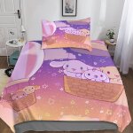 Cinnamoroll housse de couette, d anime parure de lit housses de couettes microfibre avec fermeture ��clair ...
