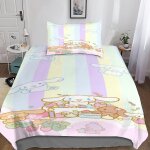 Cinnamoroll housse de couette, d anime parure de lit housses de couettes microfibre avec fermeture ��clair ...