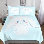 Cinnamoroll housse de couette, impression d anime motif parure de lit avec ��clair et d'oreiller housses ...