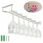Cintre en acier inoxydable, 1 pice, 35cm, pour verres a vin, verres a pied, etagre de rangement, barre, ...