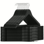 Cintre bois, lot de 20, avec encoches antiglisse, barre antiglisse pour pantalons, crochet pivotant 360, ...