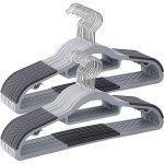 Cintres en plastique antid�rapant, gris clair + girs fonc� / 30