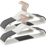Cintres en plastique antiglisse, gris clair + gris fonc�