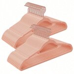 Cintre en velours, lot de 50, antiglisse, barre � cravate, crochet pivotant 360, epaisseur 0, 6 cm, rose ...