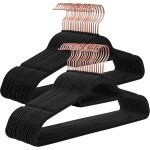 Cintres en velours antid�rapant, noir + rose gold / 50