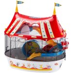 Circus fun cage a 3 etages plastique robuste et mtal, ashsifs colors et accessoires inclus pour hamsters, ...