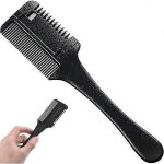 Ciseaux de coupe en plastique double face, peigne de rasoir, peigne a cheveux clairsems, peigne, tondeuse ...