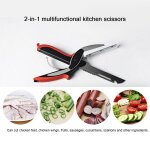 Ciseaux de cuisine 2 en 1 en acier inoxydable, ustensile d'extrieur, qualit utilitaire, couteau, planche, ...
