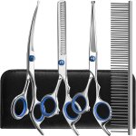 Ciseaux de toilettage pour chiens, 5 en 1 professionnel ciseaux toilettage en 4cr acier inoxydable avec ...