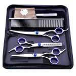 Ciseaux de toilettage pour chiens de chat 5 pi�ces ciseaux pour poils de chat cisaille amincissante coupe ...