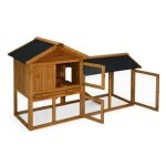 Clapier en bois hotot pour lapin et autres rongeurs. 4 lapins. cage a lapin avec enclos. espace intrieur ...