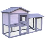 Clapier cage a lapins rongeurs 2 niveaux 3 portes verrouillables tiroir a d�jection toit int�gral bitum� ...