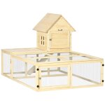 Clapier enclos cage a lapin 2 niveaux dim. 151l x 106l x 97h cm - aire de jeu, rampe, portes verouillables ...