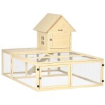 Clapier enclos cage a lapin 2 niveaux dim. 151l x 106l x 97h cm - aire de jeu, rampe, portes verouillables ...