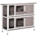 Clapier a lapin cage a lapin 2 etages trappe de s�paration amovible 4 portes verrouillables 2 plateaux ...