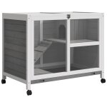 Clapier a lapin sur roulettes cage a lapin 2 niveaux toit ouvrant verrouillable plateau d�jection coulissant ...