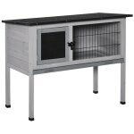 Clapier sur pied cage a lapin avec niche int�rieure plateau excr�ment coulissant porte verrouillable ...