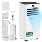 Climatiseur mobile 9000 btu haushof, 4 - en - 1 refroidissement, d�shumidificateur 25l / jour, mode nuit ...