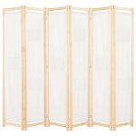 Cloison de séparation 6 panneaux crème 240 x 170 x 4 cm tissu Cloison de séparation 6 panneaux crème 240 x 170 x 4 cm tissu