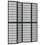 Cloison de s�paration pliable 4 panneaux 160x170 cm noir