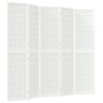 Cloison de sparation pliable 5 panneaux 200x170 cm blanc