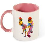 Clowns masculins et feminins heureux ballon drole couleur nez rouge tasse a cafe, tasse en ceramique ...