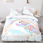 Cm x cm house de couette polyester coton housse de couette x ado garcon licorne arc - en - ciel parures ...