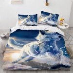 Cm x cm house de couette polyester coton housse de couette personne avec deux taies d'oreiller xcm loup ...