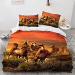Cm x cm housse couette polyester coton housse couette ado avec deux taies d'oreiller x cm cheval animal ...