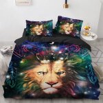 Cm x cm housses de couettes polyester coton housse couette ado avec deux taies d'oreiller x cm lion animal ...