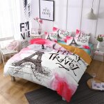 Cm x cm housses de couettes polyester coton housse de couette x ado garcon tour eiffel paris linge de ...