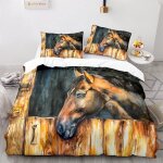Cm x cm housses de couettes polyester coton housse couette ado peinture de cheval parure de lit impression ...