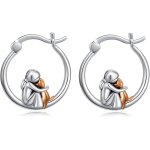 Cmjaagur - boucles d'oreilles créoles en argent 925 et or rose pour chien, chat, chiot - cadeau pour ... Cmjaagur - boucles d'oreilles créoles en argent 925 et or rose pour chien, chat, chiot - cadeau pour ...