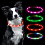 Cmjaagur - collier led lumineux pour animaux rechargeable usb, dcoupable et impermable, rglable pour ...
