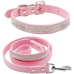 Cmjaagur - set laisse pour chien et collier pour chien avec strass pour petit et moyen chien (m)[m1222] ...