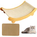 Cmws - 2 en 1 griffoir chat en sisal - grattoir & lit pour chats d'int�rieur, convient aux petits, moyens ...