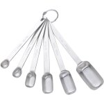 Cmws - lot de 6 cuillres a mesurer en acier inoxydable avec marquages de mesure prcis et fermoir amovible, ...