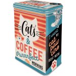 Cmws - bote rtro, cats & coffee ¿ ide de cadeau pour propritaires de chats, rcipient avec couvercle ...
